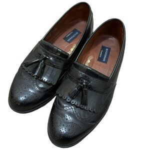 Bostonian Classics First Flex Men’s Black Leather Loafer Dress Shoes Size 10W